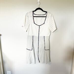 Madewell x The New Denim Project® Patchwork Square-Neck Dress medium